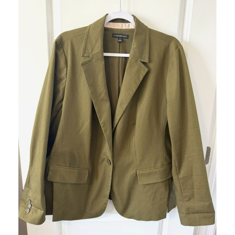 NWOT Lane Bryant Womens Size 20 Olive Green Blazer lined work career office